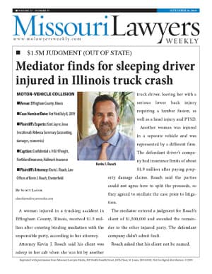 Mediator finds for sleeping driver injured in Illinois truck crash
