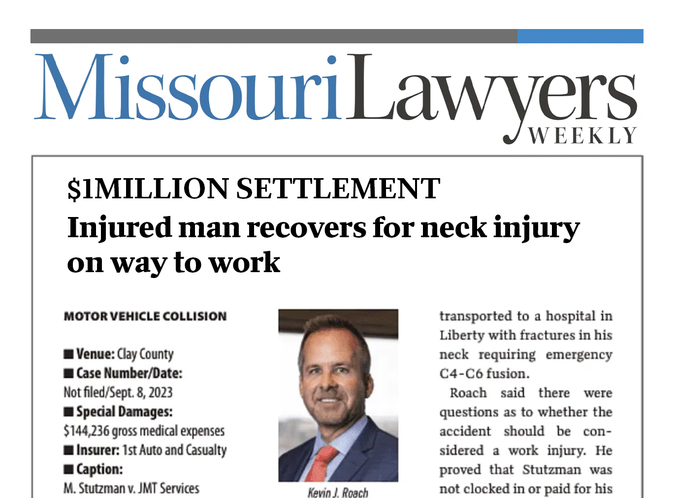 1 Million Settlement Injured Man Recovers For Neck Injury On Way To Work