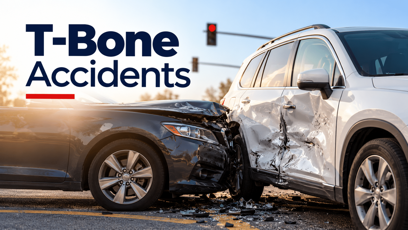 T-bone car accident showing a side-impact collision between two vehicles in St. Louis