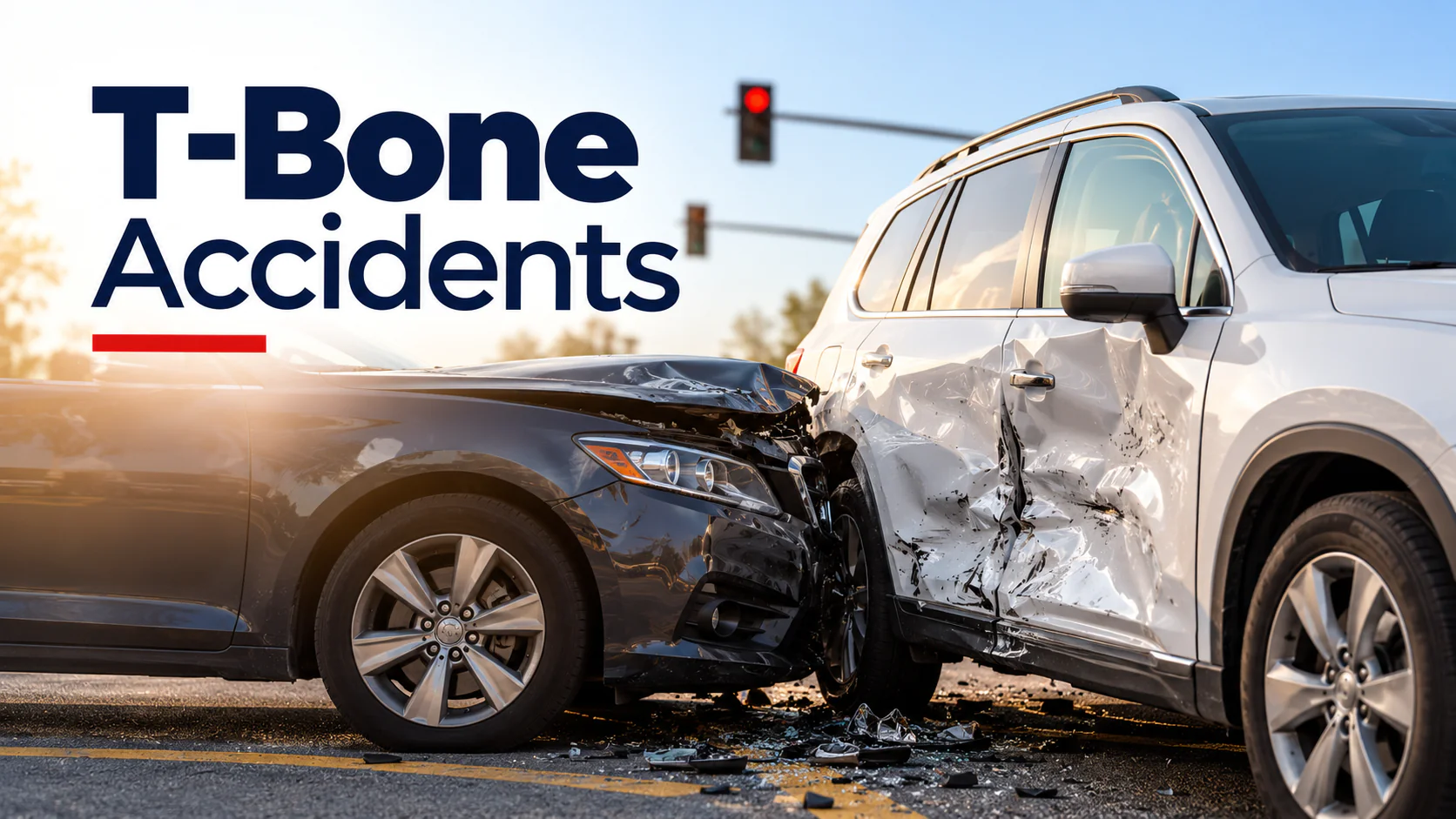 T-bone car accident showing a side-impact collision between two vehicles in St. Louis